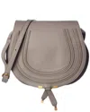 Chloé Marcie Medium Saddle Bag Grey In Grey