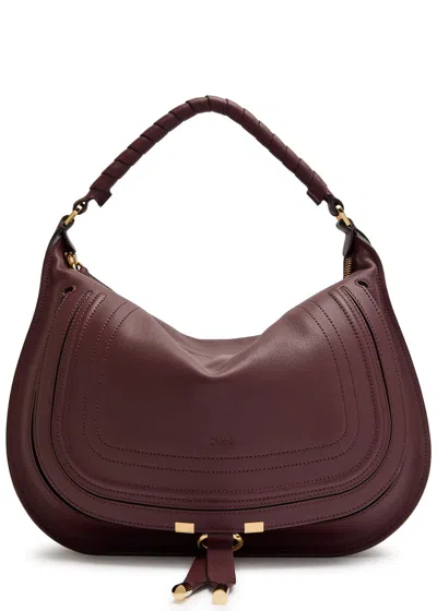 Chloé Chloe Marcie Medium Leather Shoulder Bag In Burgundy