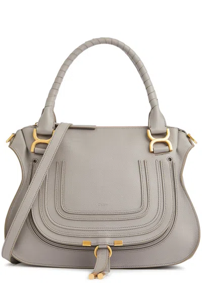 Chloé Marcie Medium Leather Top Handle Bag, Top Handle Bag, Grey In Brown