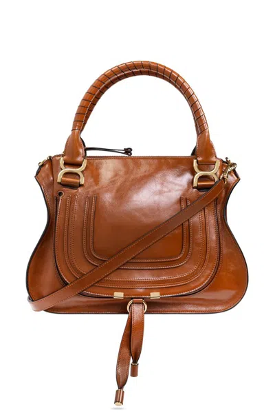Chloé Womens Clay Brown Marcie Medium Leather Shoulder Bag