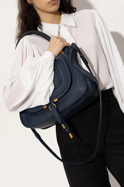 Chloé ‘marcie Medium' Shoulder Bag In Navy Blue