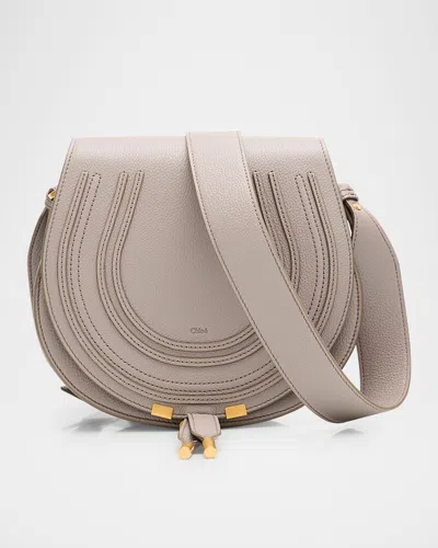 Chloé Marcie Medium Slim Crossbody Bag In Grained Calfskin In Gray