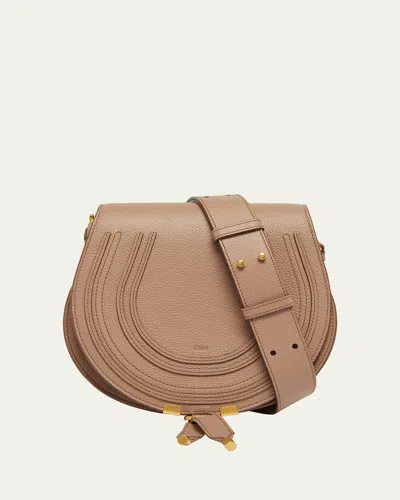 Chloé Marcie Medium Slim Crossbody Bag In Grained Calfskin In Woodrose