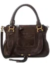 Chloé Marcie Medium Suede Satchel In Brown