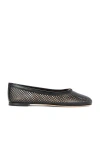 Chloé Marcie Leather Net Ballerina Flats In Black