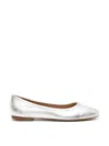 Chloé Marcie Metallic Leather Ballerina Flats In White