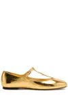 Chloé Chloe Marcie Metallic-leather Ballet Flats In Gold