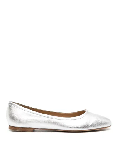 Chloé Marcie Metallic Leather Ballerina Flats In Silver