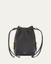 Chloé Marcie Micro Bucket Bag In Leather With Chain Strap In Black