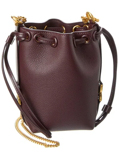 Chloé Marcie Micro Leather Bucket Bag In Purple