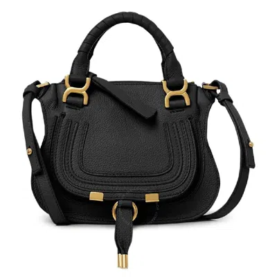 Chloé Chloe Marcie Mini Double Carry Leather Bag In Black
