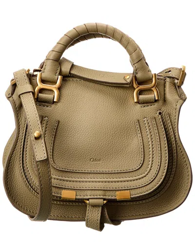 Chloé Marcie Mini Double Carry Leather Shoulder Bag In Green