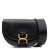 Chloé Chloe Marcie Mini Flap Leather Crossbody In Black