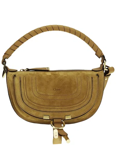 Chloé Marcie Mini Leather Shoulder Bag In Purple