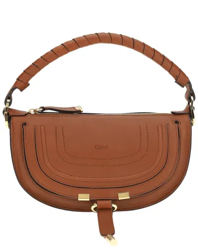 Chloé Marcie Mini Leather Shoulder Bag In White