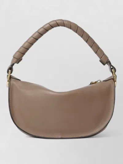 Chloé Marcie Mini Leather Shoulder Bag In Gray