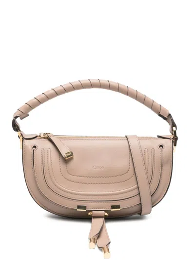 Chloé Chloè Marcie Mini Leather Shoulder Bag In Brown