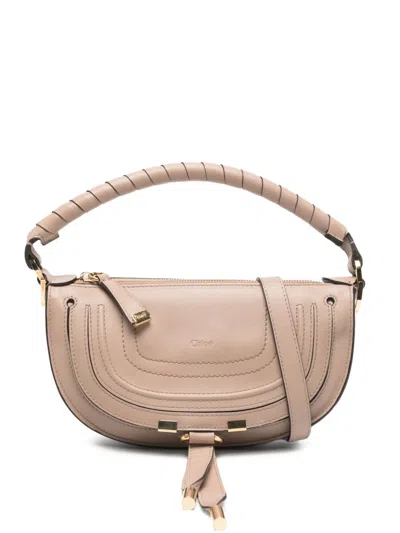 Chloé Marcie Mini Leather Shoulder Bag In Brown