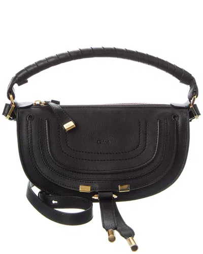 Chloé Marcie Mini Leather Shoulder Bag In Brown