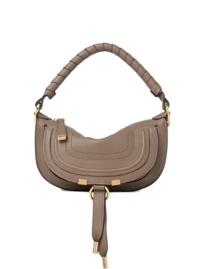 Chloé Marcie Mini Leather Shoulder Bag In Neutral