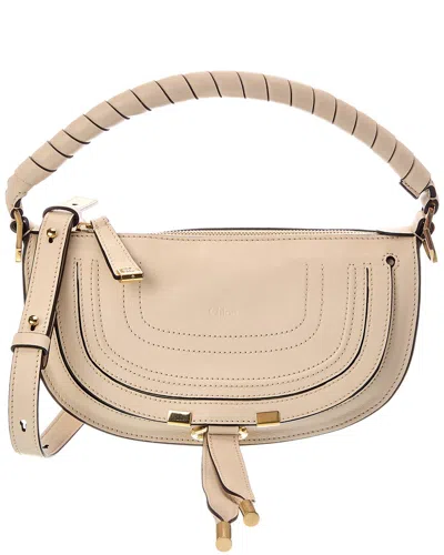 Chloé Marcie Mini Leather Shoulder Bag In Neutral