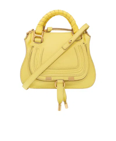 Chloé Marcie Mini Leather Tote Bag In Yellow