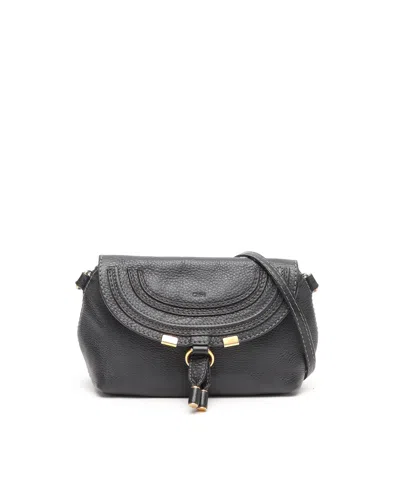 Chloé Marcie Mini Saddle Bag In Black