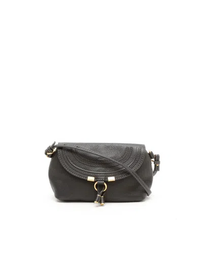 Chloé Marcie Mini Saddle Bag In Gray