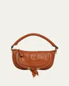 Chloé Marcie Mini Saddle Shoulder Bag In Leather In Brown