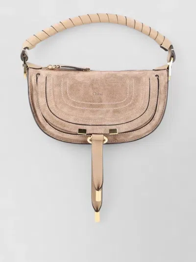 Chloé Marcie Mini Shoulder Bag Adjustable Strap In Brown