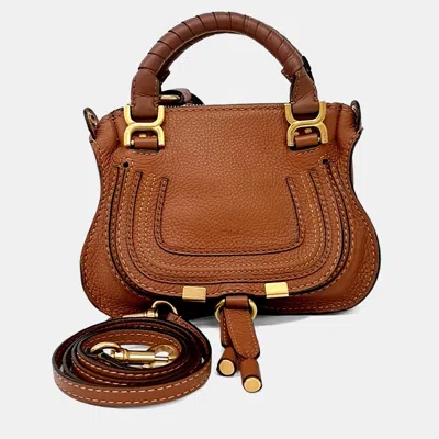 Pre-owned Chloé Marcie Mini Tote And Crossbody Bag In Brown