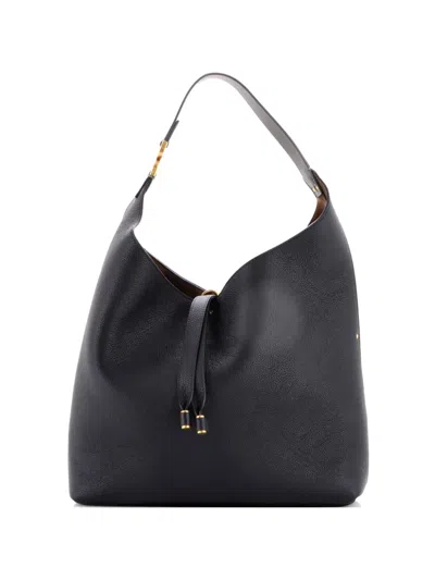 Pre-owned Chloé Marcie Nm Leather Hobo Bag In Black