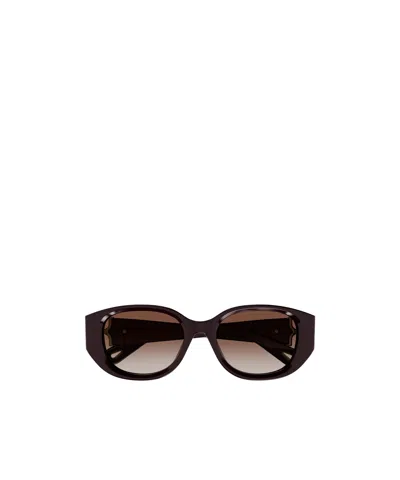 Chloé Marcie Oval-frame Sunglasses In Black