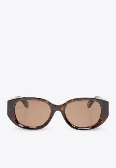 Chloé Marcie Oval-shaped Sunglasses In Brown