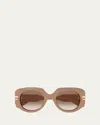 Chloé Marcie Oversized Acetate Square Sunglasses In Brown