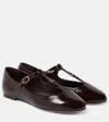 Chloé Marcie Embellished Crinkled Patent-leather Ballet Flats In Purple