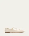 Chloé Marcie Patent Mary Jane Ballerina Flats In Eggshell