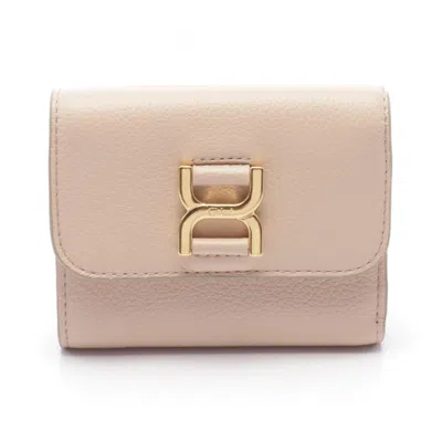 Pre-owned Chloé Marcie Pink Leather Wallet (tri-fold) ()