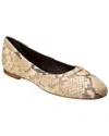 Chloé Marcie Python Print Leather Ballet Flats In Beige