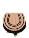 CHLOÉ MARCIE RAFFIA AND LEATHER CROSSBODY BAG