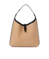 Chloé Marcie Raffia Tote Bag In Nude