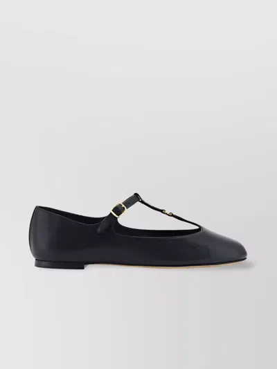 Chloé Chloe Leather Marcie Ballerina Flats In Black