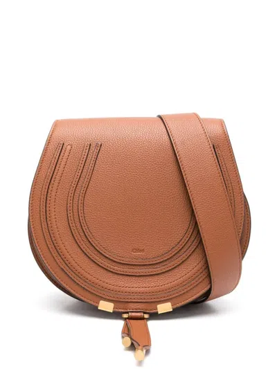 Chloé Marcie S679 Tan Leather Shoulder Bag In Brown