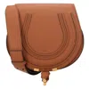 Chloé Marcie Saddle Bag In Grained Leather In Brown