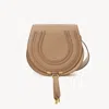 Chloé Marcie Saddle Bag In Grained Leather Brown Size Onesize 100% Calf-skin Leather In Brown
