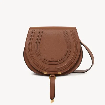 CHLOÉ SAC PORTÉ ÉPAULE MARCIE EN CUIR GRAINÉ FEMME BRUN TAILLE ONESIZE 100% CUIR DE VEAU