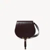 Chloé Marcie Saddle Bag In Shiny Leather In Burgundy