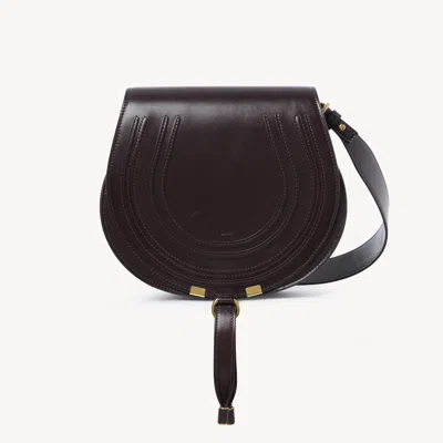 Chloé Marcie Saddle Bag In Shiny Leather Red Size Onesize 100% Calf-skin Leather