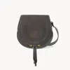 Chloé Marcie Saddle Bag In Suede Leather Grey Size Onesize 100% Calf-skin Leather In Gray