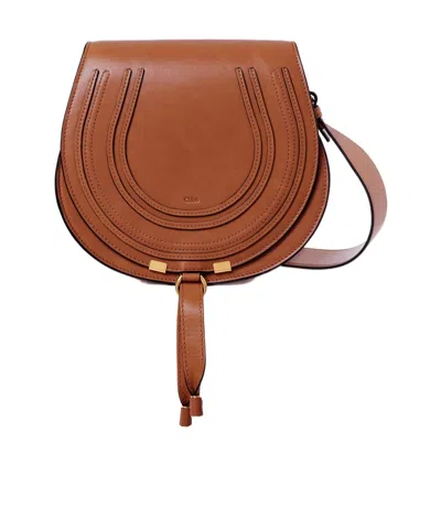 Chloé Marcie Saddle Crossbody Bag In Brown